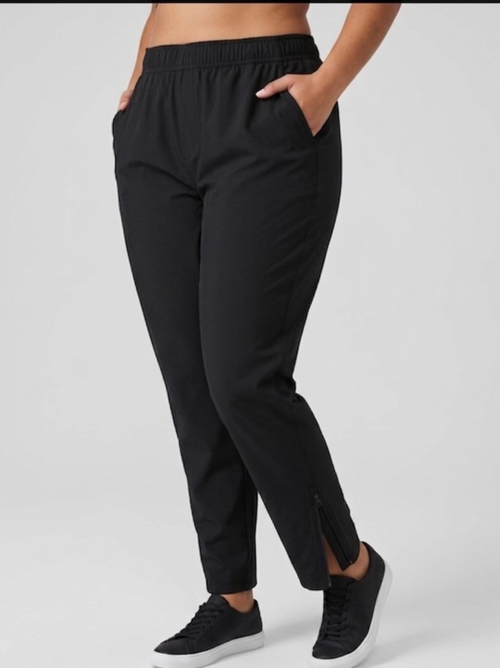 😍CLEARANCE -  Black Jogger Pants Pockets Elastic Waist 2X